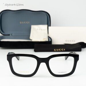 Gucci Men Eyeglasses Black Grey Demo Square GG2071OL 001 NEW AUTHENTIC